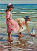 SAILING THE MODEL BOAT by Donal McNaughton at Ross's Online Art Auctions