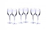 SET OF SIX LOUISE KENNEDY IRISH CRYSTAL WINE GLASSES at Ross's Online Art Auctions