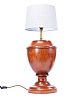 PAIR OF WALNUT TABLE LAMPS & SHADES at Ross's Online Art Auctions