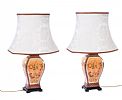 PAIR OF POTTERY TABLE LAMPS & SHADES at Ross's Online Art Auctions
