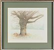 FOX BY A TREE by Carol Graham RUA at Ross's Online Art Auctions