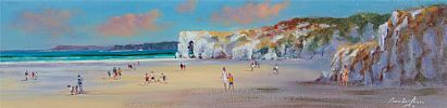A SUMMERS DAY, WHITE ROCKS, PORTRUSH by William Cunningham at Ross's Online Art Auctions