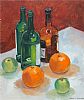 STILL LIFE, BOTTLES & FRUIT by Dennis Orme Shaw at Ross's Online Art Auctions