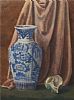 STILL LIFE BLUE & WHITE CHINESE VASE by Irish School at Ross's Online Art Auctions