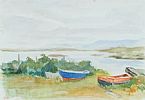 BEACHED BOATS by Moria O'Keeffe at Ross's Online Art Auctions