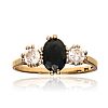 9CT GOLD SAPPHIRE & CUBIC ZIRCONIA RING at Ross's Online Art Auctions
