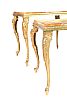 THREE ONYX & BRASS TEA TABLES at Ross's Online Art Auctions
