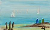 WATCHING THE BOATS by Markey Robinson at Ross's Online Art Auctions
