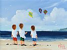 FLYING KITES ON THE ANTRIM COAST by Michelle Carlin at Ross's Online Art Auctions
