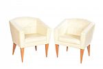 PAIR OF DECO STYLE LEATHER TUB CHAIRS at Ross's Online Art Auctions