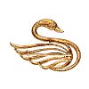 9CT GOLD SWAN BROOCH at Ross's Online Art Auctions