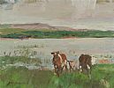 COW AT THE WATERS EDGE, MAYO by John Connery at Ross's Online Art Auctions