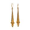 GOLD-TONE DROP EARRINGS at Ross's Online Art Auctions