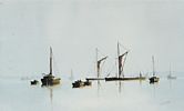 BARGES AT ANCOR by Richard Witchard at Ross's Online Art Auctions