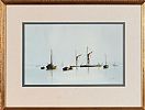 BARGES AT ANCOR by Richard Witchard at Ross's Online Art Auctions