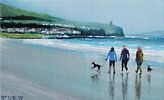 WALKING THE DOG by Pat Cowley at Ross's Online Art Auctions