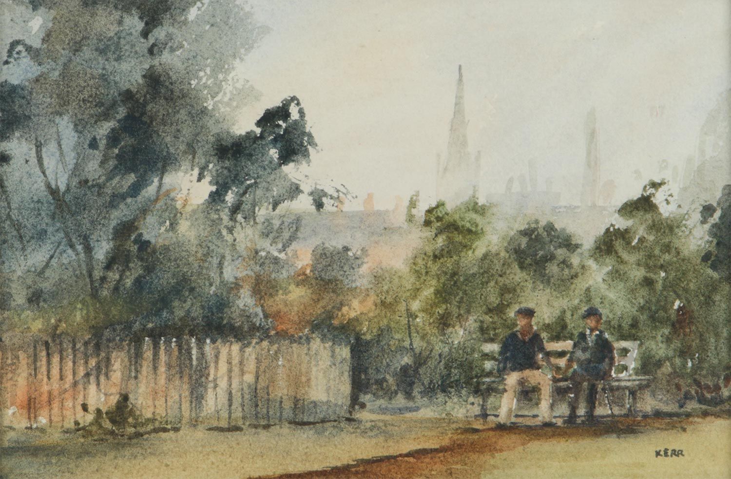 IN THE PARK AT HOLYWOOD by Tom Kerr at Ross's Online Art Auctions