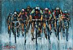 ON THE ROAD, RAIN CYCLES by Leo Casement at Ross's Online Art Auctions