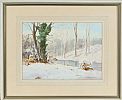 SNOW ON THE RIVER LAGAN BARNETTS PARK by Sean Nichol at Ross's Online Art Auctions