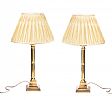 PAIR OF BRASS TABLE LAMPS & SHADES at Ross's Online Art Auctions