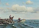 PULLING IN THE NETS by Charles McAuley at Ross's Online Art Auctions