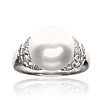 18CT WHITE GOLD SOUTH SEA PEARL & DIAMOND RING at Ross's Online Art Auctions