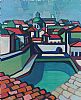 SPANISH ROOFTOPS by Padi Ainsworth at Ross's Online Art Auctions