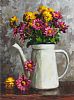 STILL LIFE TEAPOT & FLOWERS by Donal McNaughton at Ross's Online Art Auctions