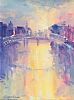 MOODY MONDAY AT HAPENNY BRIDGE, DUBLIN by Bill O'Brien at Ross's Online Art Auctions