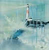 WAVE WASHED LIGHTHOUSE by Paula McKinney at Ross's Online Art Auctions