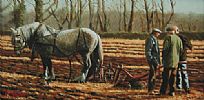 PLOUGHING THE FIELD by Keith Glasgow at Ross's Online Art Auctions