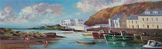 CUSHENDUN HARBOUR, COUNTY ANTRIM by William Cunningham at Ross's Online Art Auctions