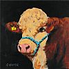 SHOW BULL ON BLACK by Ronald Keefer at Ross's Online Art Auctions