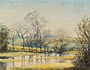 FLOOD WATER LAGAN VALLEY NEAR MORIA by Allan Ardies at Ross's Online Art Auctions