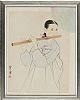 GIRL WITH BAMBOO FLUTE by Chinese School at Ross's Online Art Auctions