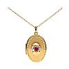 9CT GOLD RUBY & DIAMOND LOCKET & CHAIN at Ross's Online Art Auctions