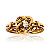 18CT GOLD DIAMOND KNOT RING at Ross's Online Art Auctions