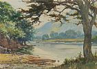 TREE BY THE LOUGH by George Trevor at Ross's Online Art Auctions