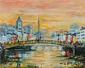 THE HALFPENNY BRIDGE, DUBLIN by Niall Campion at Ross's Online Art Auctions