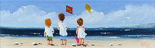 KITES ON THE BEACH by Michelle Carlin at Ross's Online Art Auctions
