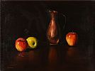 STILL LIFE APPLES & JUG by William Henry Burns at Ross's Online Art Auctions