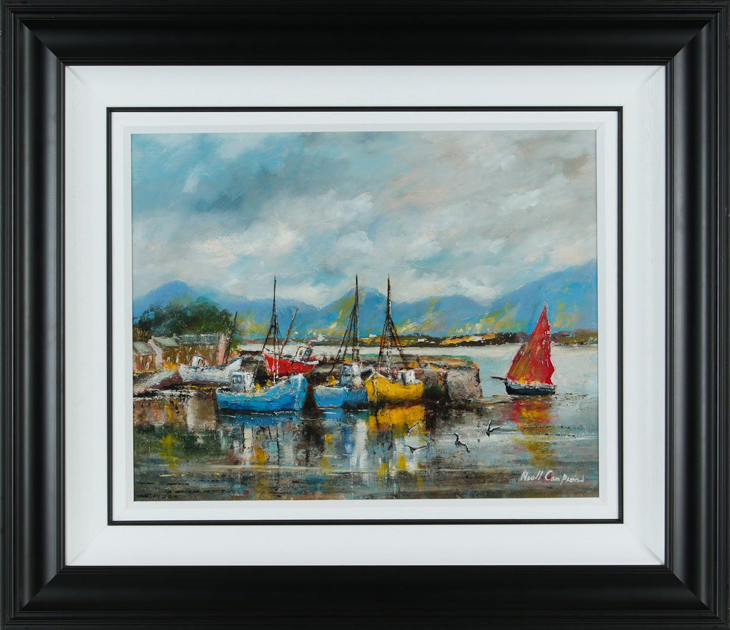ROUNDSTONE HARBOUR by Niall Campion at Ross's Online Art Auctions