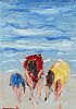 THREE CHILDREN ON THE BEACH by Marie Carroll at Ross's Online Art Auctions