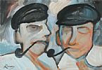 THE PIPE SMOKERS by J.P. Rooney at Ross's Online Art Auctions
