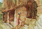 GIRL BY THE WATER TROUGH by Sir William Russell Flint RA at Ross's Online Art Auctions