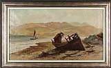 BEACHED BOAT by William Docherty Weir at Ross's Online Art Auctions