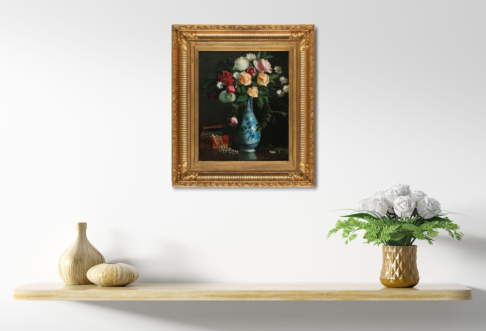 STILL LIFE VASE OF FLOWERS by Jacques E. Blanche at Ross's Online Art Auctions