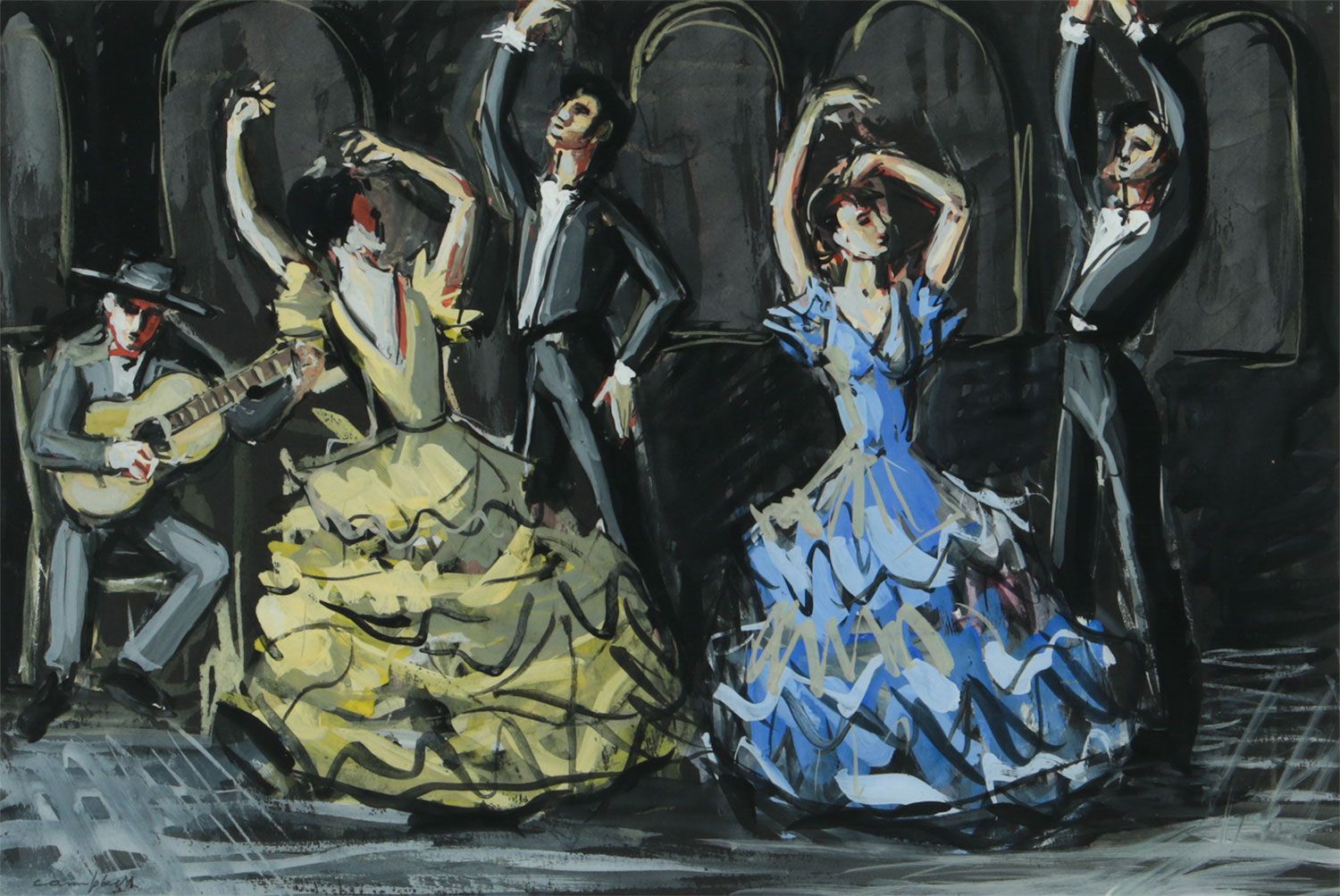 FLAMENCO DANCER by George Campbell RHA RUA at Ross's Online Art Auctions