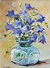 A LITTLE BLUE BOTTLE WITH HAREBELLS by Marjorie Wilson at Ross's Online Art Auctions