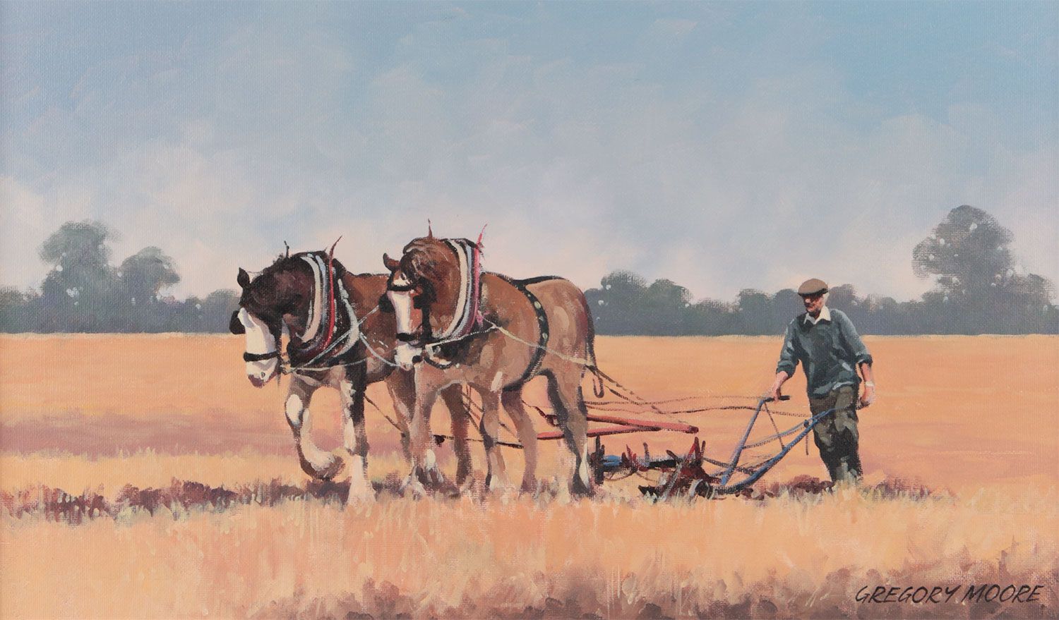 PLOUGHING THE FIELD by Gregory Moore at Ross's Online Art Auctions